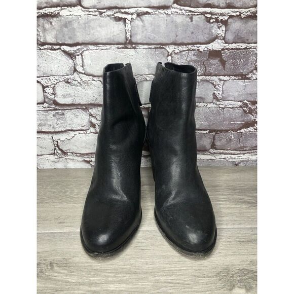 Rag & Bone Black Leather Ankle Back Zip Heel Booties Women Sz 39.5EU/9M US - Picture 2 of 16
